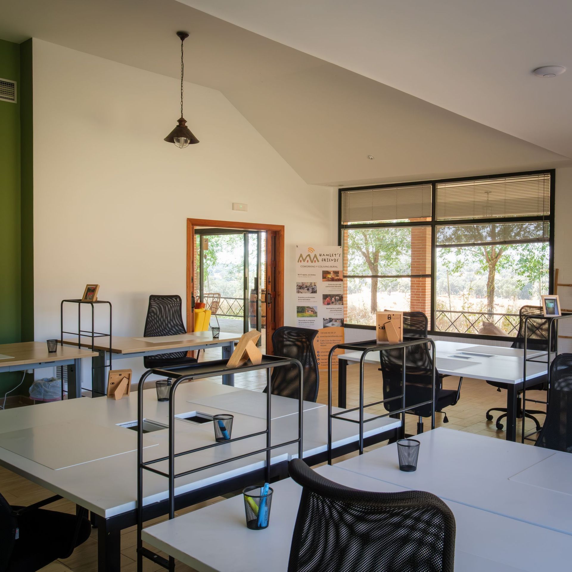 Coworking desks with natural light