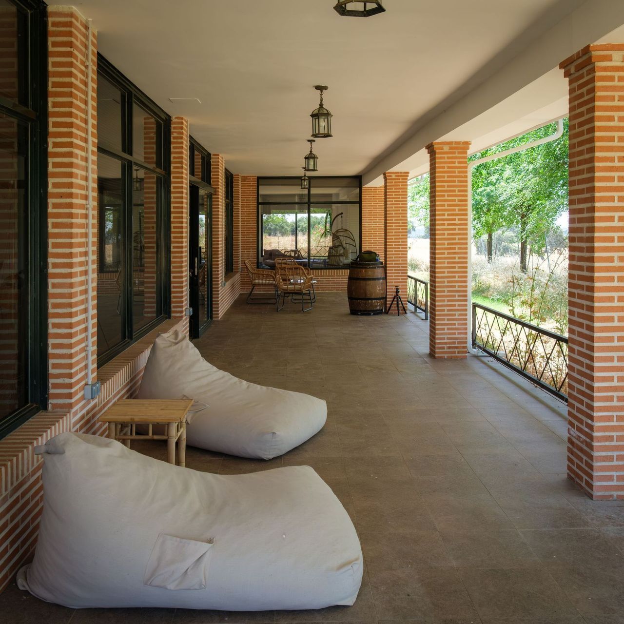 Terrace with beanbags